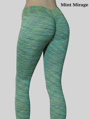 NEW PoshSnob Deep Scrunch Space-dye High Waist Leggings Lounge Blend M-XL