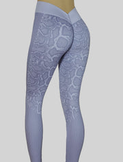 NEW PoshSnob SPORT Snake Print Brazilian V-Back Scrunch Leggings M-L