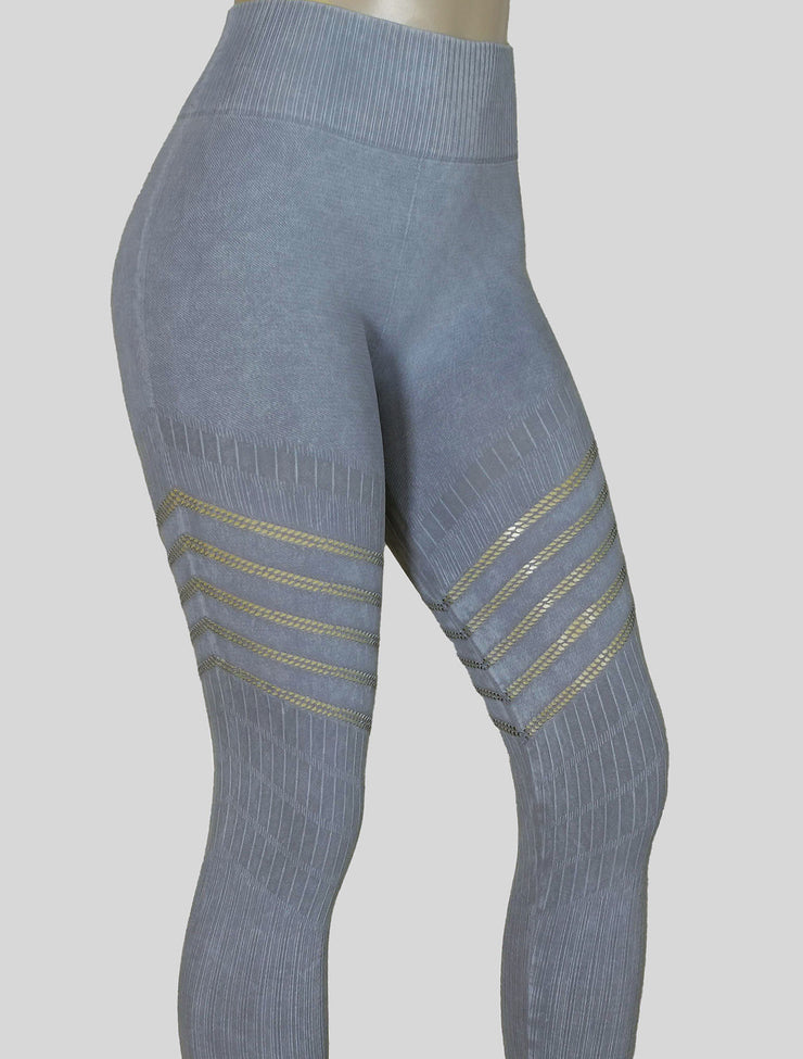 NEW PoshSnob SPORT Stone Wash Sculpt Brazilian V-Back Scrunch Leggings S-L