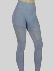 NEW PoshSnob SPORT Stone Wash Sculpt Brazilian V-Back Scrunch Leggings S-L