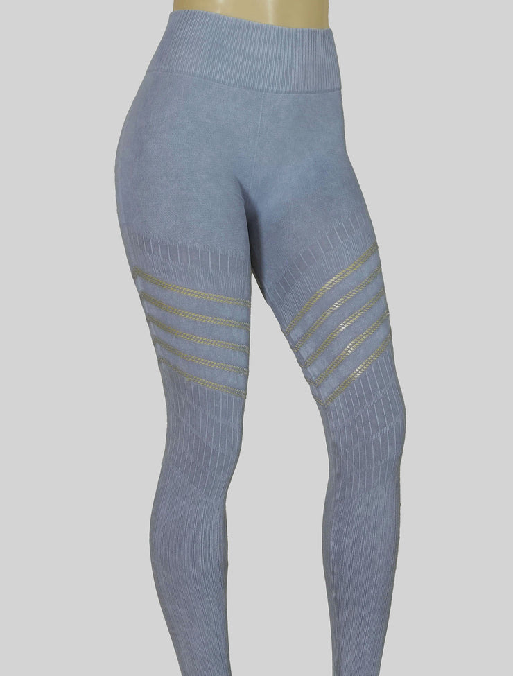 NEW PoshSnob SPORT Stone Wash Sculpt Brazilian V-Back Scrunch Leggings S-L