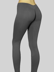 NEW PoshSnob Mid-Rise "Second Skin" deep scrunch Leggings Neutral Earth Colors S-XL