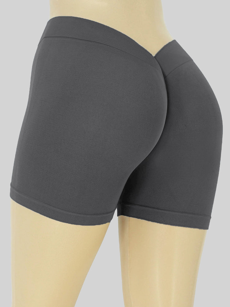 PoshSnob Curve V-Back Scrunch Bum Shorts Athleisure Blend XL-3X