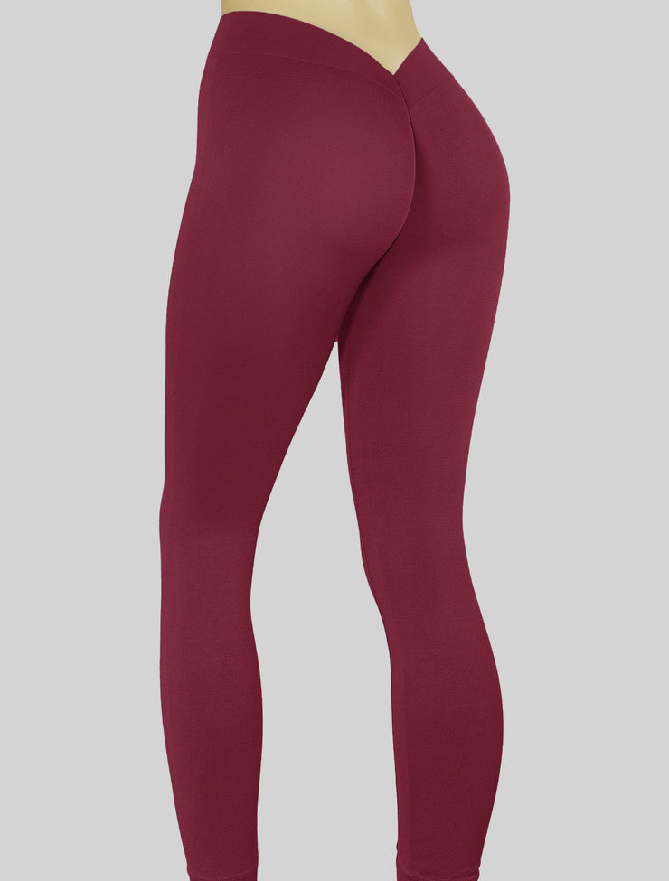 NEW PoshSnob Petite Brazilian Scrunch Deep V-Back Scrunch Leggings Slim Gym Active Blend XS-M