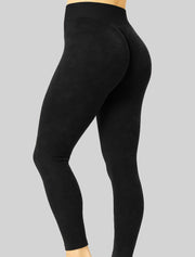 NEW PoshSnob Deep Scrunch High-Waisted Faux Crushed Leggings Athleisure Blend S-L