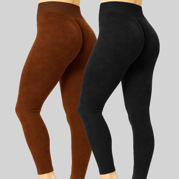 NEW PoshSnob Deep Scrunch High-Waisted Faux Crushed Leggings Athleisure Blend S-L