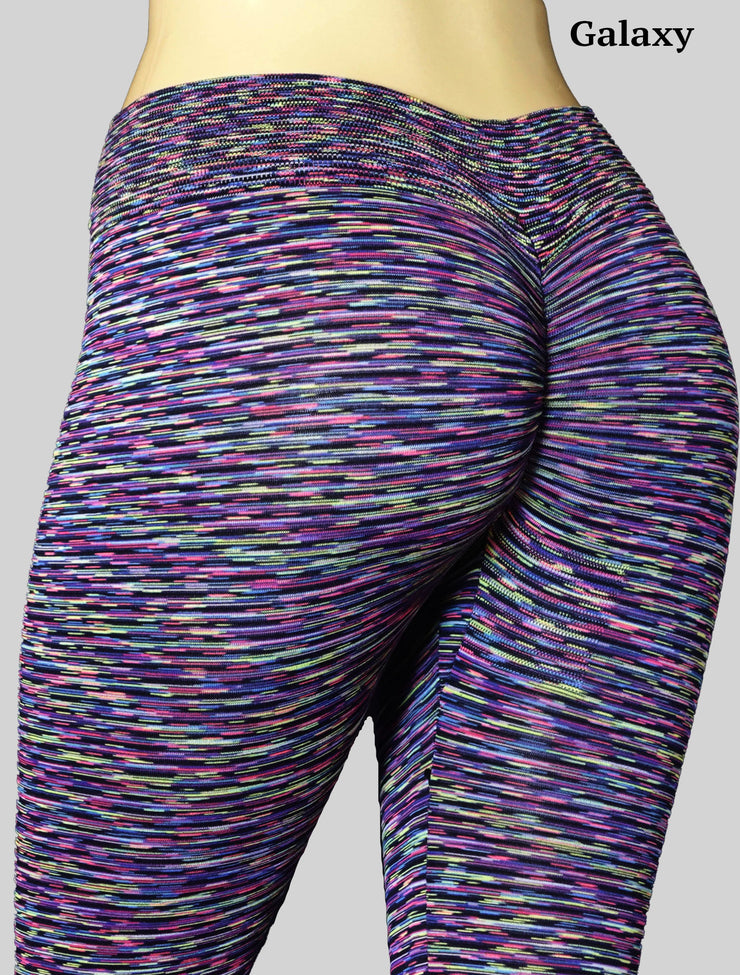 NEW PoshSnob Deep Scrunch Space-dye High Waist Leggings Lounge Blend M-XL