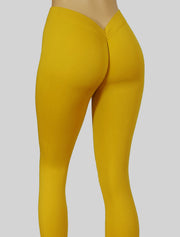 NEW PoshSnob V-Back "Second Skin" deep scrunch Leggings Neutral Earth Colors S-XL