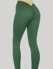 NEW PoshSnob Petite Brazilian Scrunch Deep V-Back Scrunch Leggings Slim Gym Active Blend XS-M