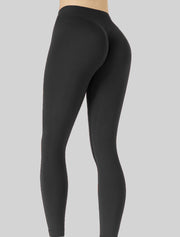 NEW PoshSnob Deep Scrunch High-Waisted "Sheer Rear" Jersey Leggings Intimate Blend S-L