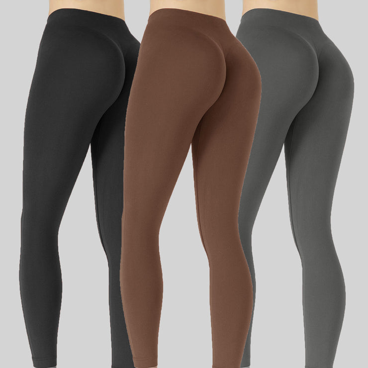 NEW PoshSnob Deep Scrunch High-Waisted "Sheer Rear" Jersey Leggings Intimate Blend S-L