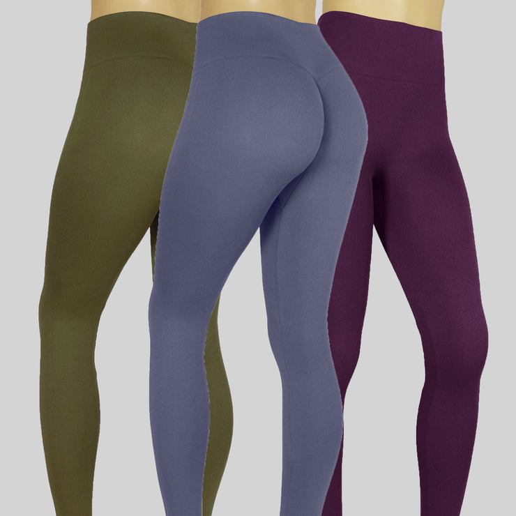 NEW PoshSnob Deep Scrunch High-Waisted Ribbed Leggings Athleisure Blend S-L