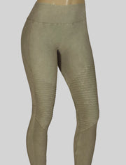 NEW PoshSnob CLUB Stone Wash Moto Deep V-Back Scrunch Leggings XS-L
