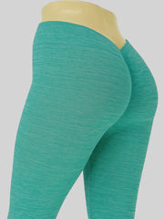 PoshSnob Petite V-Back Scrunch Heathered Fleece Vback Leggings Active Blend XS-M
