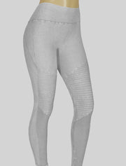 NEW PoshSnob Curve CLUB Stone Wash Moto Deep V-Back Scrunch Leggings XL-XXL