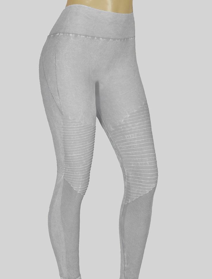 NEW PoshSnob Curve CLUB Stone Wash Moto Deep V-Back Scrunch Leggings XL-XXL