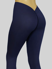 NEW PoshSnob V-Back "Second Skin" deep scrunch Leggings Vibrant Colors S-XL