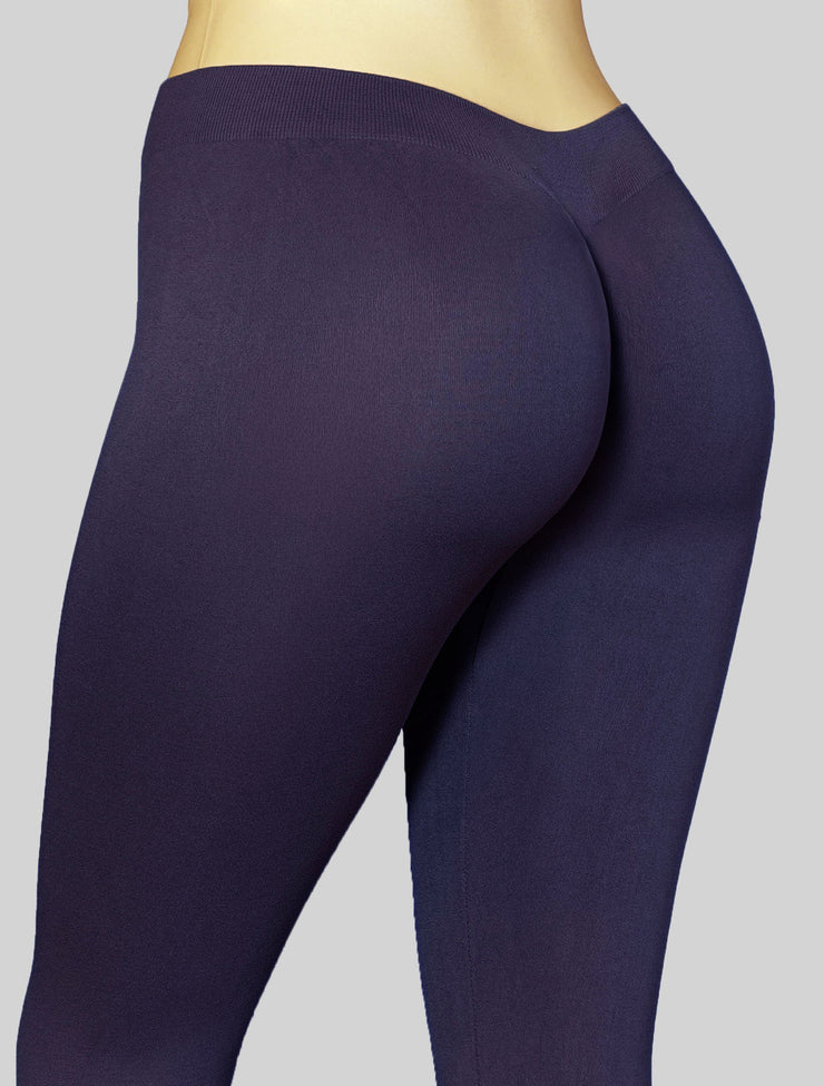 NEW PoshSnob Mid-Rise "Second Skin" deep scrunch Leggings Vibrant Colors S-XL