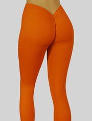 NEW PoshSnob V-Back "Second Skin" deep scrunch Leggings Vibrant Colors S-XL