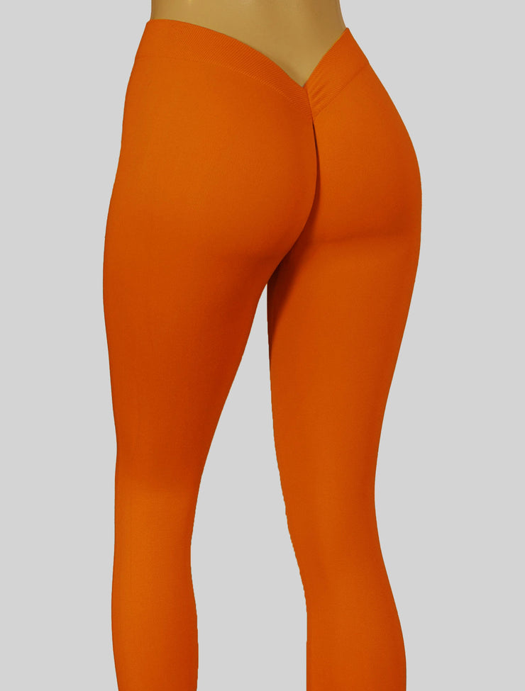 NEW PoshSnob V-Back "Second Skin" deep scrunch Leggings Vibrant Colors S-XL