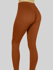 NEW PoshSnob Deep Scrunch High-Waisted Ribbed Leggings Athleisure Blend S-L