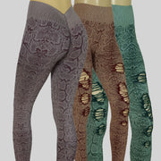 NEW PoshSnob CLUB Rugged Snake Print Brazilian V-Back Scrunch Leggings S-L