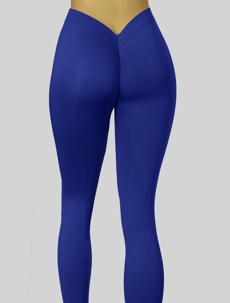 NEW PoshSnob V-Back "Second Skin" deep scrunch Leggings Vibrant Colors S-XL