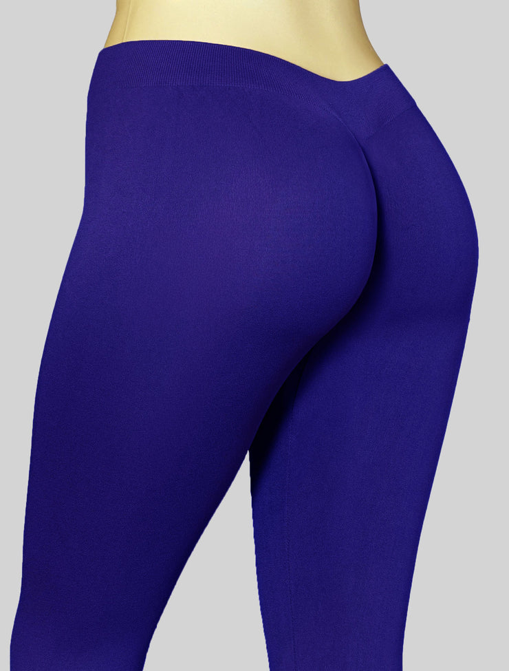 NEW PoshSnob Mid-Rise "Second Skin" deep scrunch Leggings Vibrant Colors S-XL