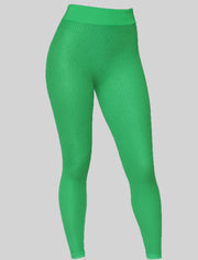 NEW PoshSnob Deep Scrunch Sparkle Sheer Rear V-Back Leggings S-L Intimate Blend
