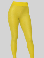 NEW PoshSnob Deep Scrunch Sparkle Sheer Rear V-Back Leggings S-L Intimate Blend