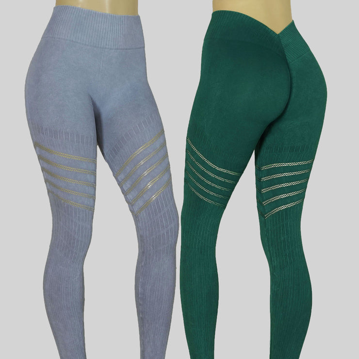 NEW PoshSnob SPORT Stone Wash Sculpt Brazilian V-Back Scrunch Leggings S-L
