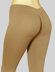 NEW PoshSnob Mid-Rise "Second Skin" deep scrunch Leggings Neutral Earth Colors S-XL