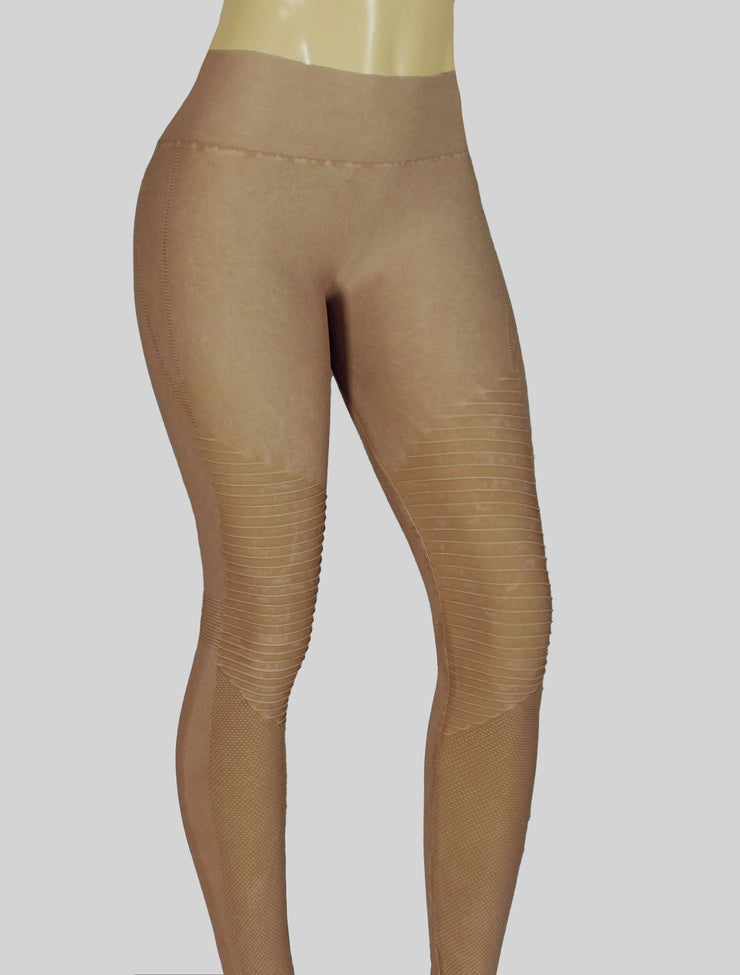 NEW PoshSnob CLUB Stone Wash Moto Deep V-Back Scrunch Leggings XS-L