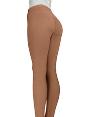 PoshSnob Ribbed "Light Compression" High Waisted Seamless Fitness Exercise Scrunch Leggings SPORT Sizes S-L Purple Tan Grey Olive - 4 COLOR OPTIONS