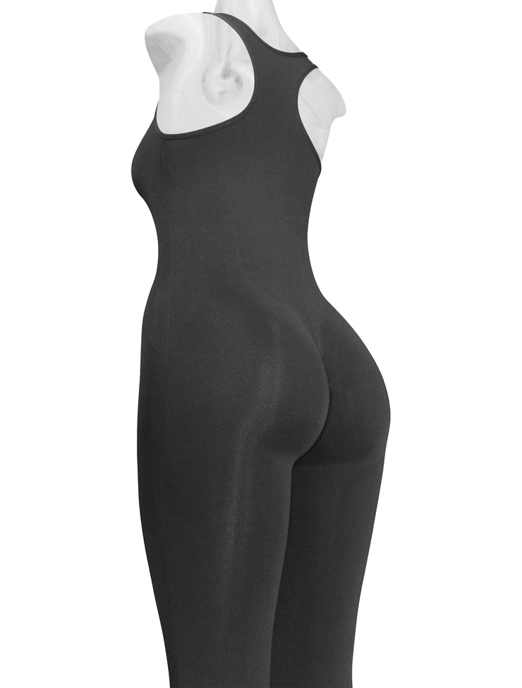 PoshSnob Black  "Thin Skin" Racerback Jumpsuit Brazilian Scrunch Butt Seamless Lounge Sizes S-XL
