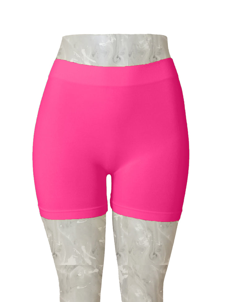 PoshSnob  Seamless "V-Back SHORTIES" Scrunch Lounge Thin Skin Shorts Sizes XS-L Yellow Pink Aqua Neon