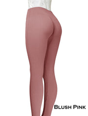 PoshSnob Ribbed "Lift & Fit" High Waisted Seamless Fitness Exercise Scrunch Leggings SPORT Sizes XS-L -10 Color Options Pink Cran Red Blue